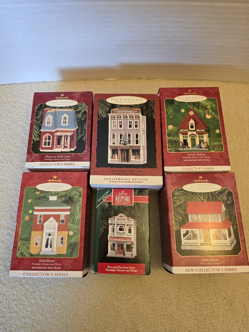 Hallmark Set of 6 Holiday Buildings Keepsake Ornament Collection